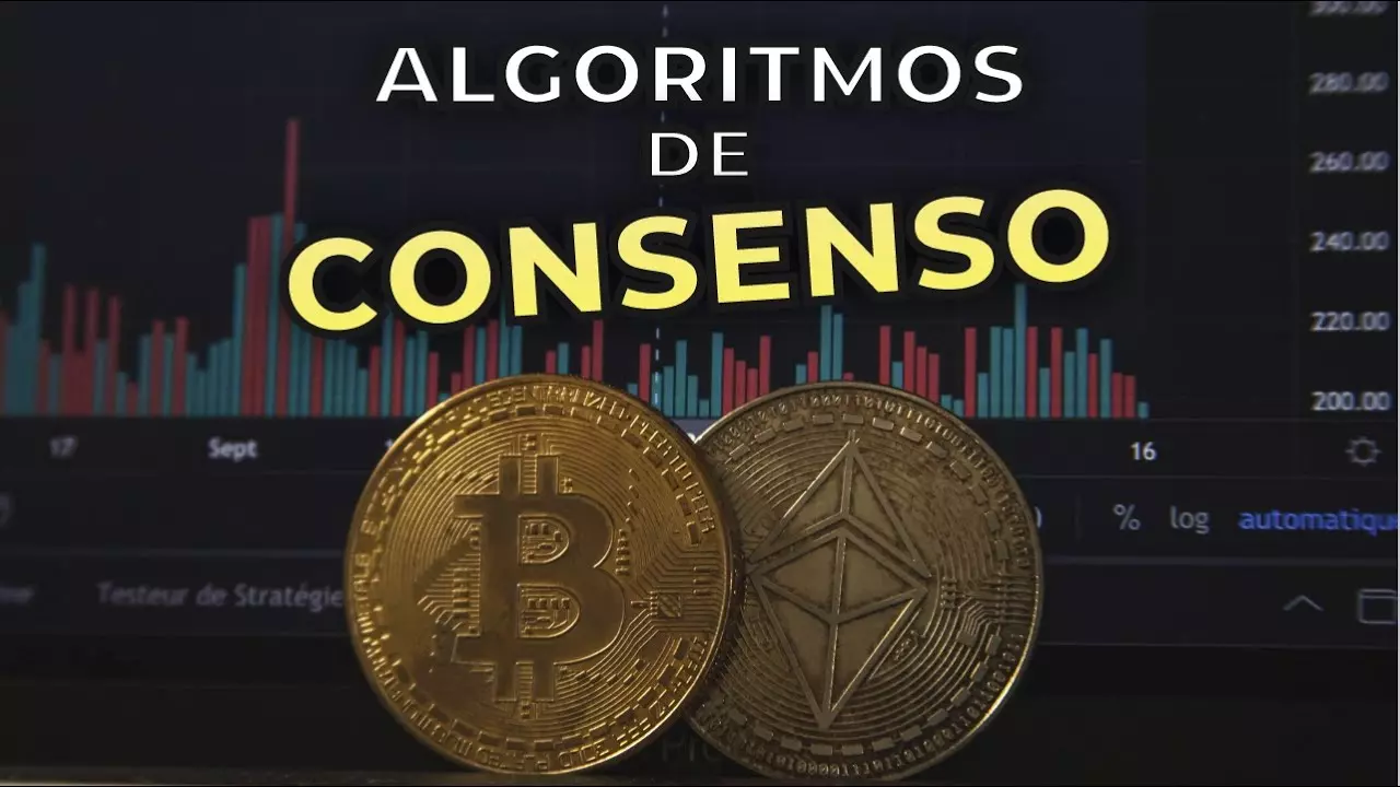 Monedas de bitcoin y ethereum delante de una grƔfica del mercado crypto.