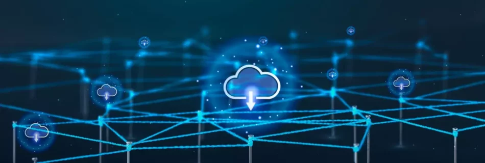 Red de diferentes servidores conectados a la nube.