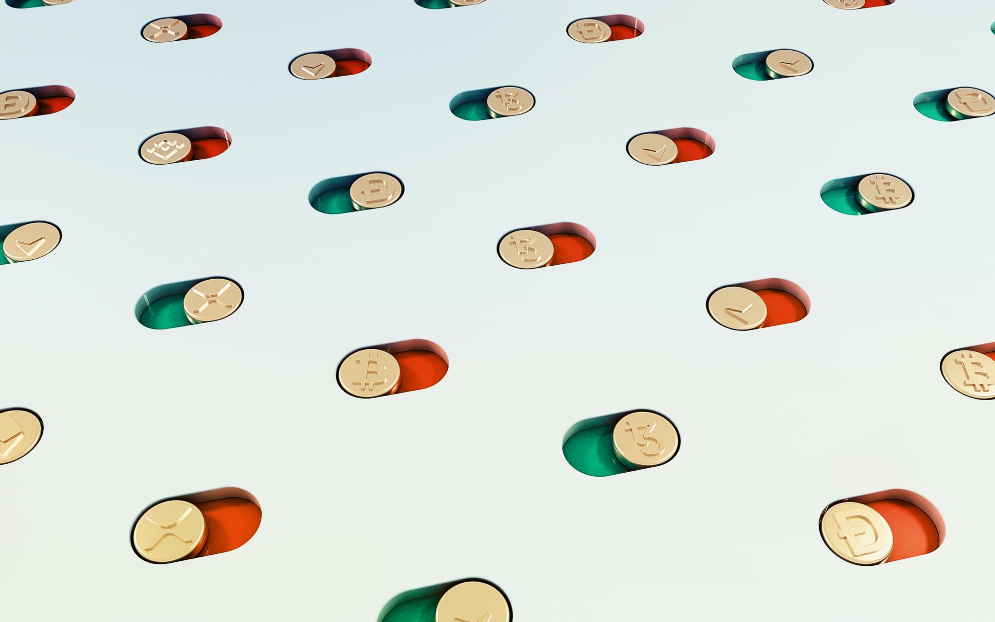 cryptocurrencies with different colors