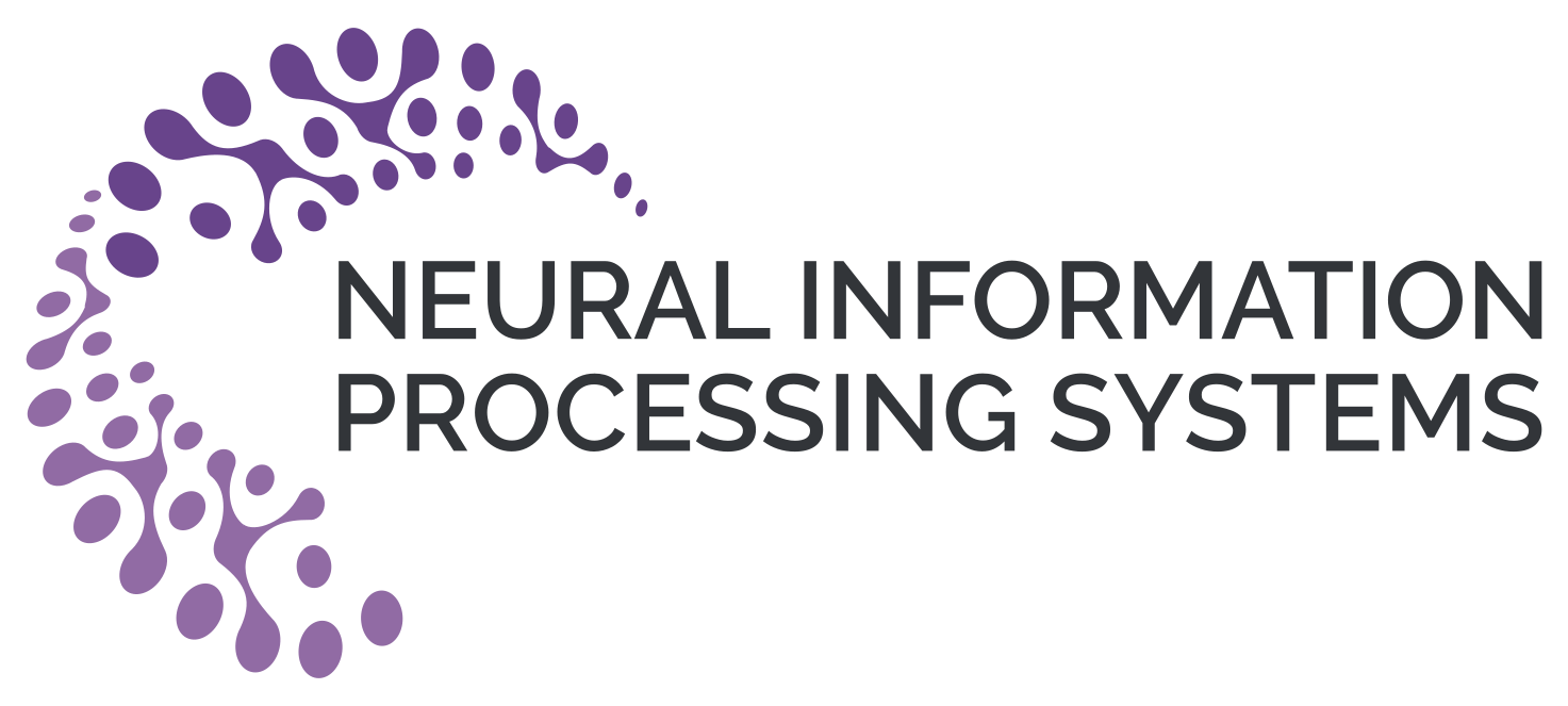 Logotipo de la conferencia Neural Information Processing Systems (NeurIPS), con diseño en tonos morados.